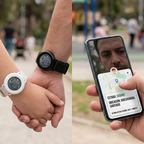Rastreador GPS con Correa Compatible con Apple | Localizador para Niños, Mascotas y Objetos