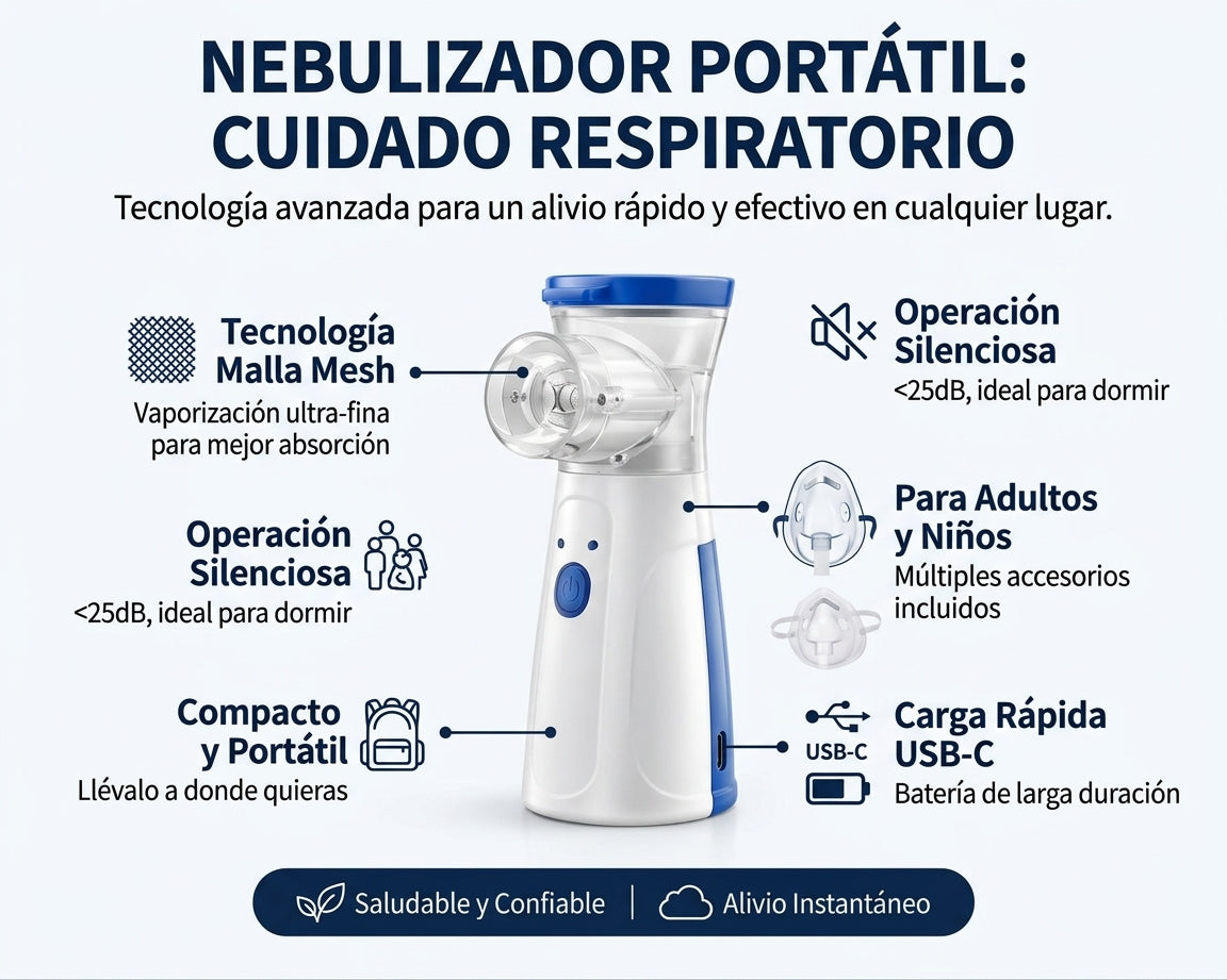Kit de Salud 3 en 1: Tensiómetro Digital + Nebulizador + Oxímetro de Pulso | Monitoreo en Casa
