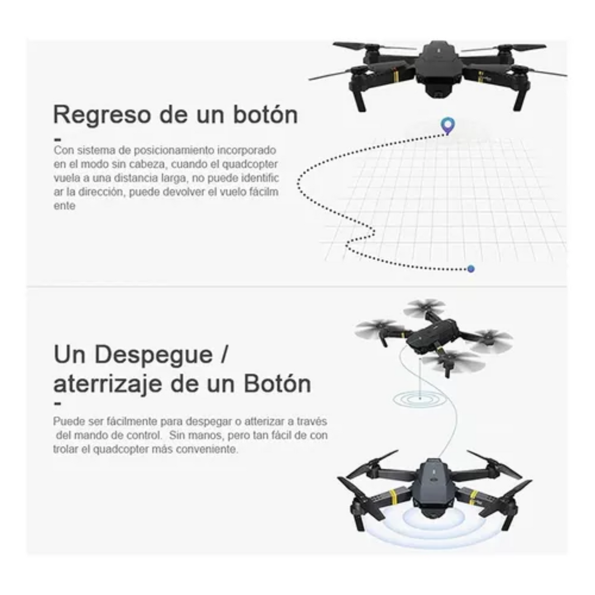 Mini Drone Plegable con Cámara HD 720P y WiFi FPV | Control por App, Ideal para Principiantes