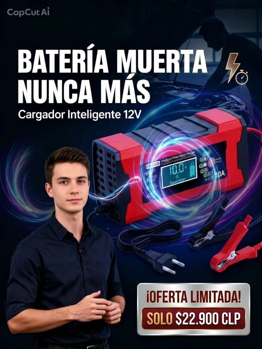 Cargador de Batería para Coche 12V | Cargador Inteligente con Mantenimiento y Protección Múltiple