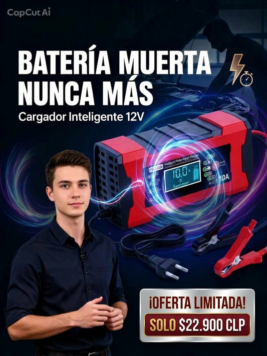Cargador de Batería para Coche 12V | Cargador Inteligente con Mantenimiento y Protección Múltiple
