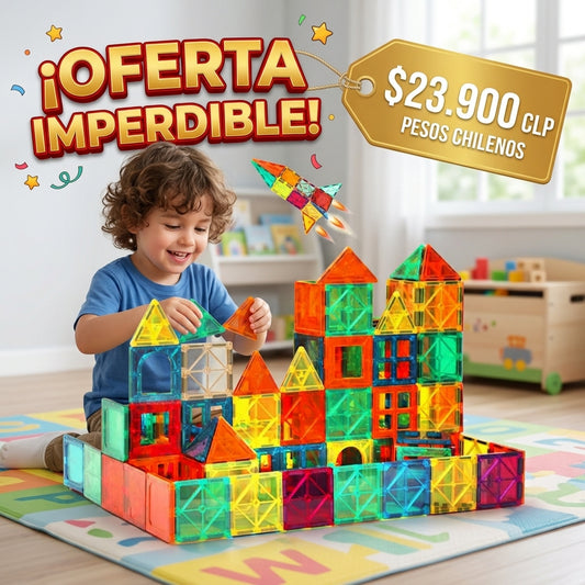 Puzzle Magnético de Construcción 32 Piezas | Bloques Educativos para Niños +3 Años